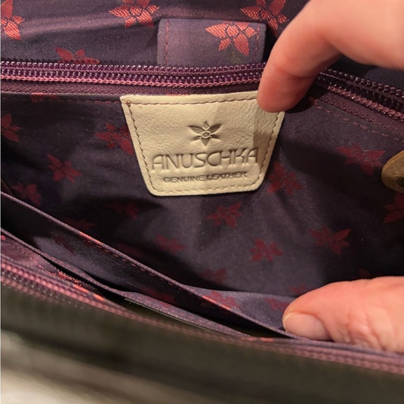 Anuschka Anna Leather Hand-painted Elephant Handbag Satchel - Picture 11 of 14